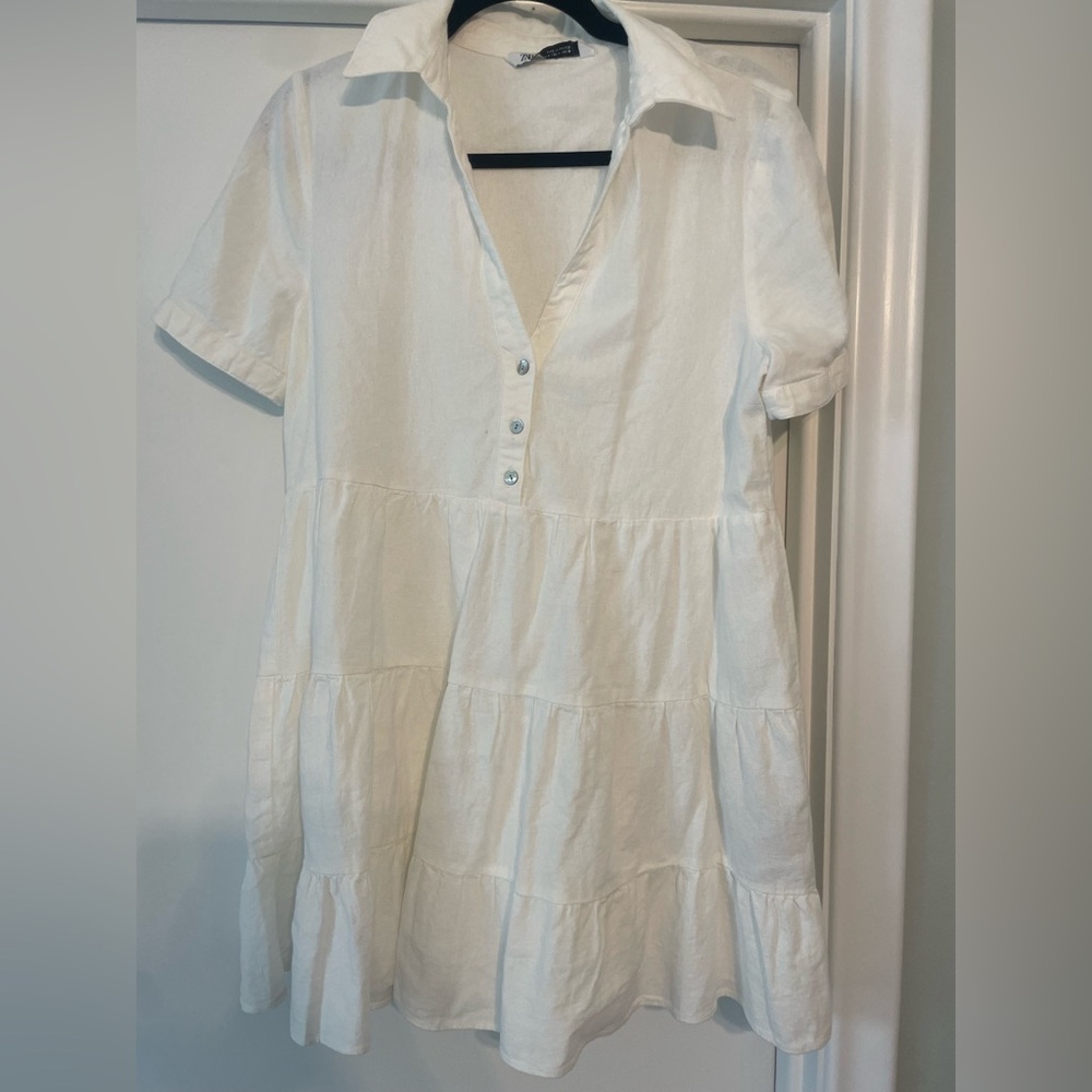 White Sun Dress 50% linen